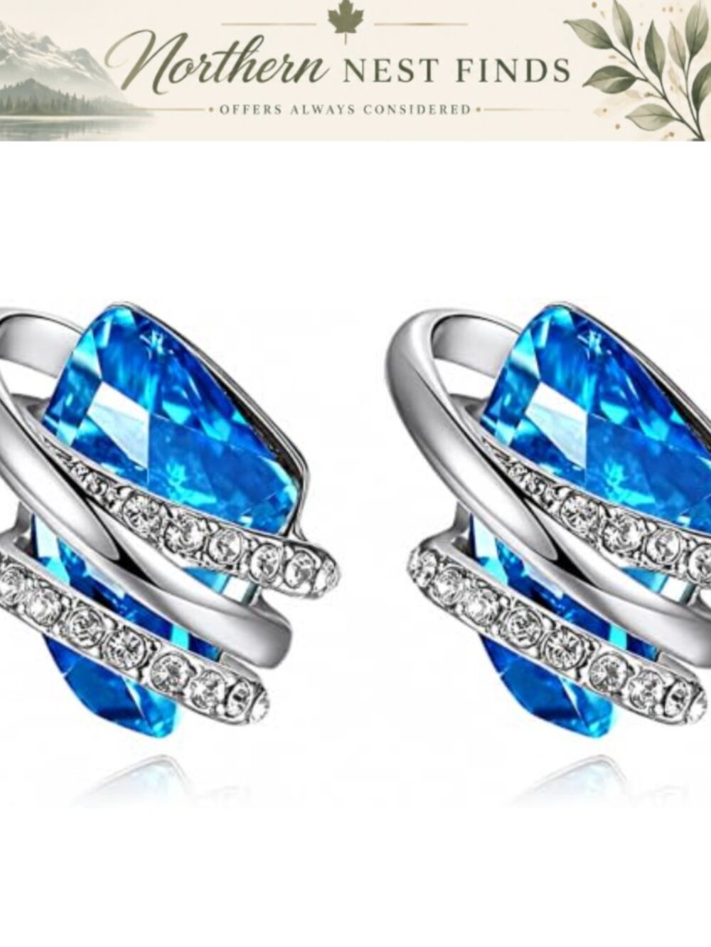 Birthstone Stud Earrings Hypoallergenic Crystal Gift for Women